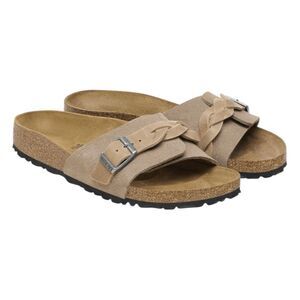 Birkenstock Oita Sandal Braided Taupe Suede Leather Slip On 41 W10 / M8 Narrow